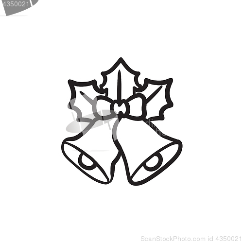 Image of Christmas bells  sketch icon.