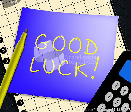 Image of Good Luck Message Displays Fortune 3d Illustration