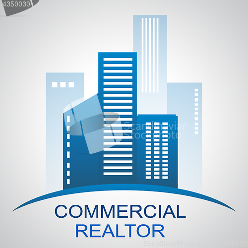 Image of Commercial Realtor Describing Real Estate Buildings 3d Illustrat