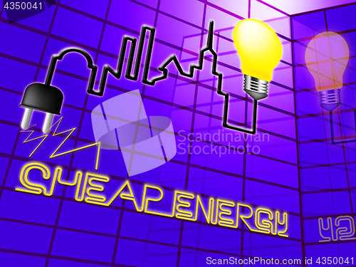 Image of Cheap Energy Showing Electric Power 3d Illustration