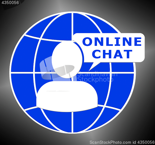 Image of Online Chat Shows Internet Messages 3d Illustration