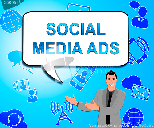 Image of Social Media Ads Means Online Marketing 3d Illustration