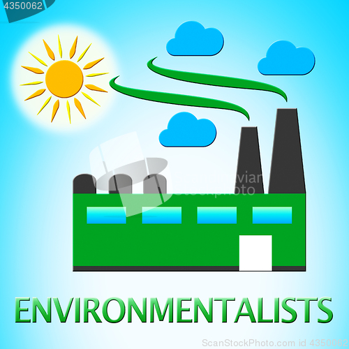 Image of Environmentalists Factory Means Eco Friendly 3d Illustration