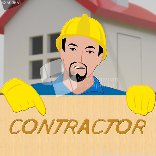 Image of Building Contractor Showing Home Improvement 3d Illustration
