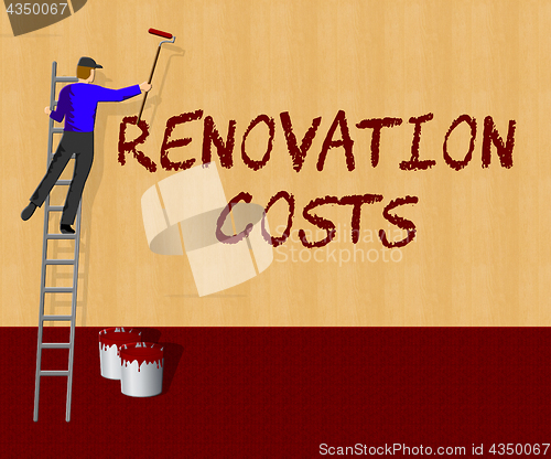 Image of Renovation Costs Shows House Remodeler 3d Illustration