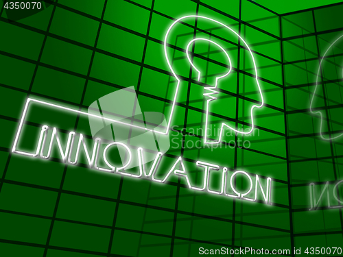 Image of Innovation Head Shows Reorganization Transformation 3d Illustrat