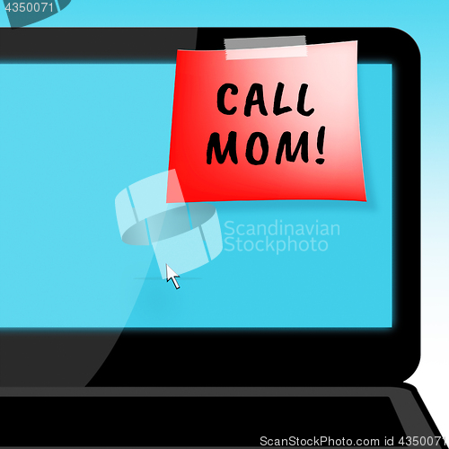 Image of Call Mom Means Talk To Mother 3d Illustration