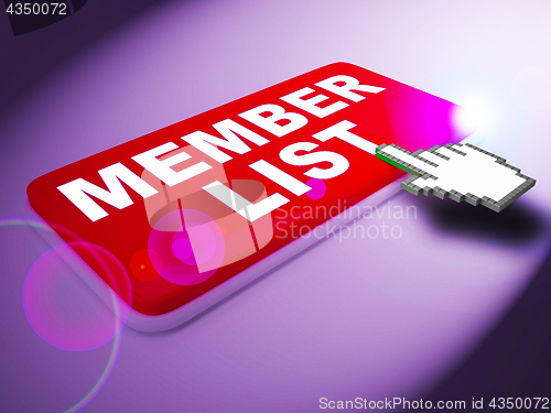Image of Member List Means Subscription Listing 3d Rendering