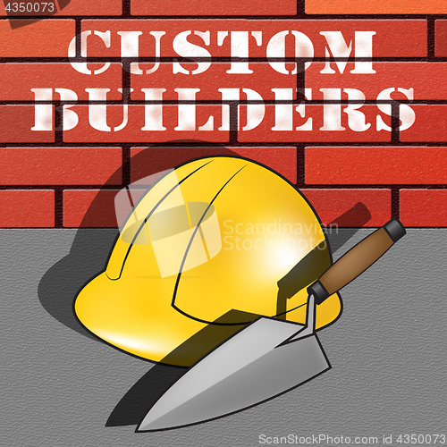 Image of Custom Builders Represents Customized Building 3d Illustration