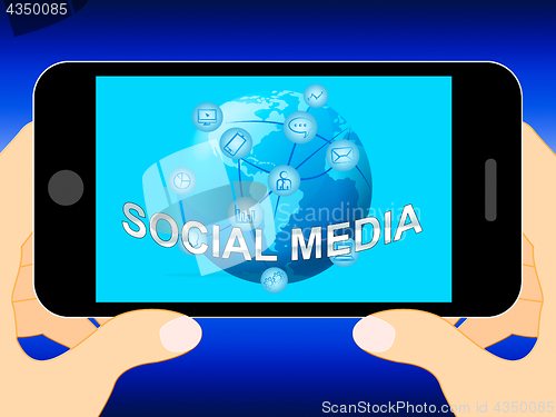 Image of Social Media Representing Online Posts 3d Illustration