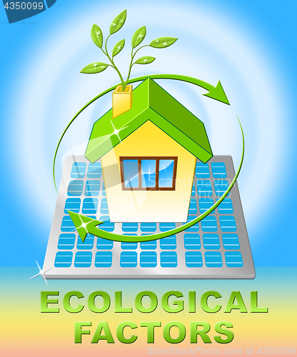 Image of Ecological Factors Displays Eco Points 3d Illustration