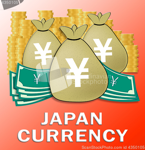 Image of Japan Currency Means Japanese Yen 3d Illustration