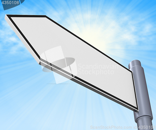 Image of Blank Road Sign Means Space Message 3d Illustration