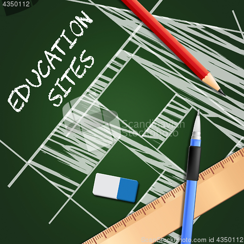 Image of Education Websites Shows Learning Sites 3d Illustration