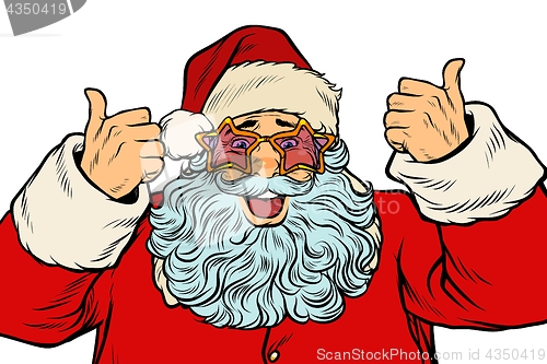 Image of isolated Santa Claus in the star glasses