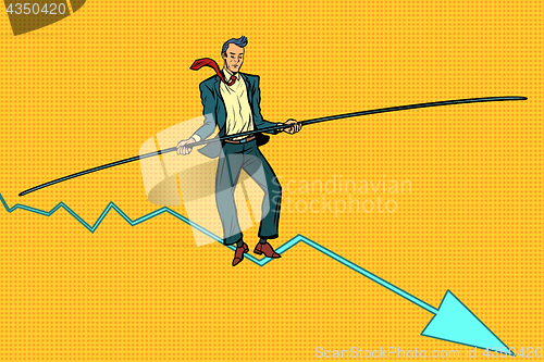 Image of businessman tightrope Walker