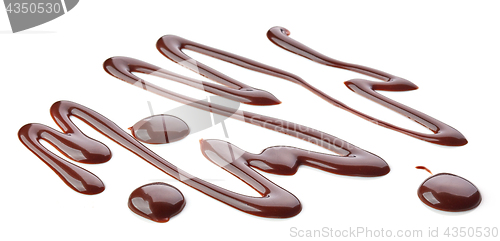 Image of chocolate sauce on white background