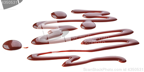 Image of chocolate sauce on white background