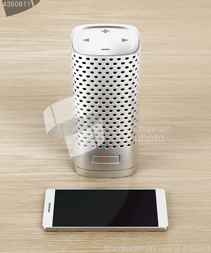 Image of Smart speaker and smartphone