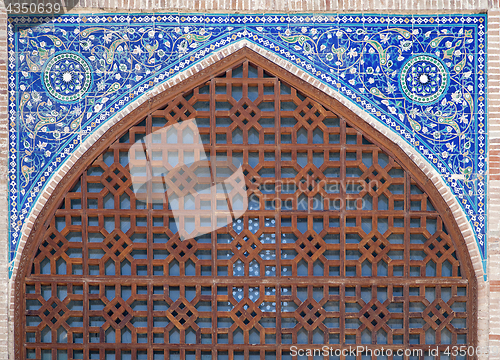 Image of Arch portal of Kok Gumbaz mosque, Uzbekistan