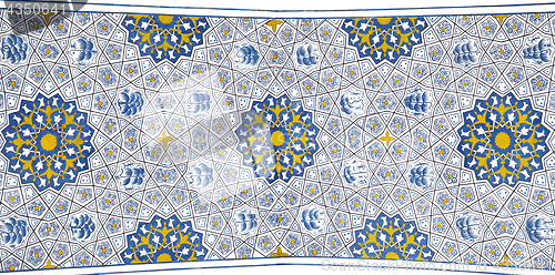 Image of Wall painting of Kok Gumbaz mosque, Uzbekistan