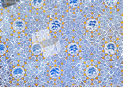 Image of Wall painting of Kok Gumbaz mosque, Uzbekistan