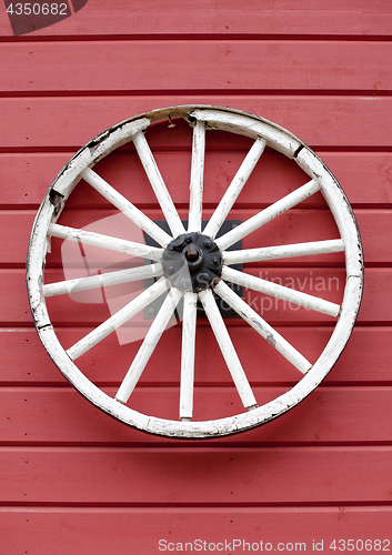 Image of old wooden wheel