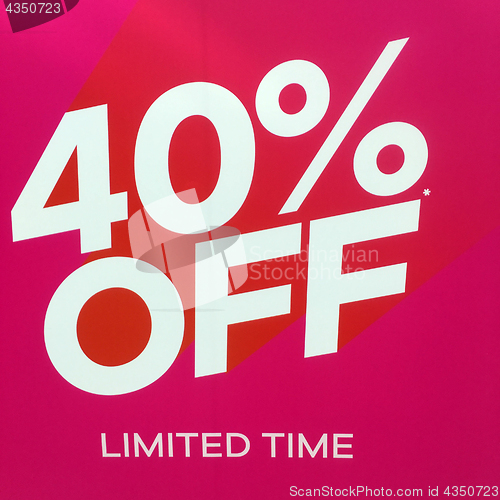 Image of Sale Sign 40% Off