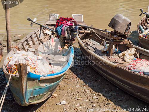 Image of Fishing vessels at Dala River, Myanmar