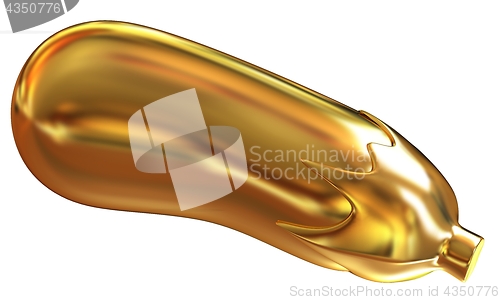Image of Gold Eggplant icon. 3d Illustration