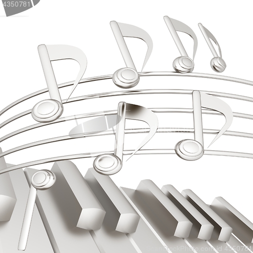 Image of music notes  background. 3D illustration