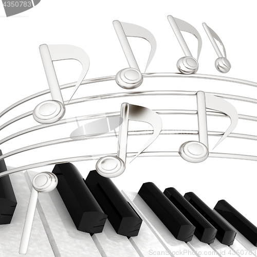 Image of music notes  background. 3D illustration