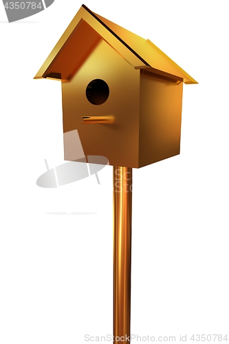 Image of Golden nesting box. 3d illustration