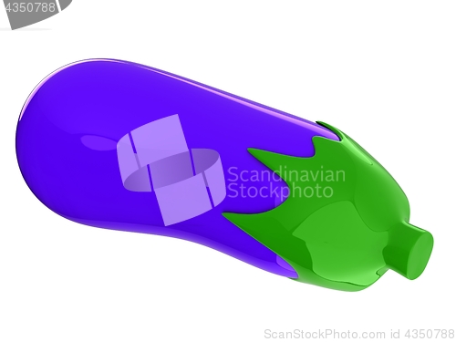 Image of Eggplant icon. 3d illustration