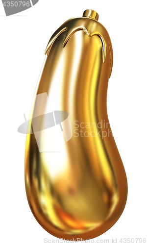 Image of Gold Eggplant icon. 3d Illustration