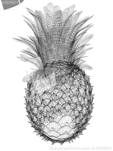 Image of Pineapple isolated on white background.3d illustration