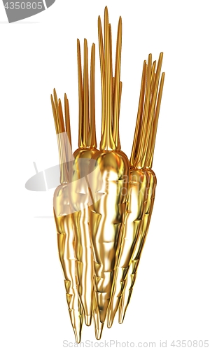 Image of Gold Carrots. 3d illustration