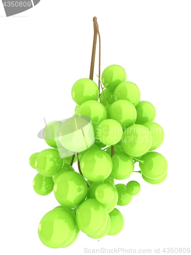 Image of Healthy fruits Green wine grapes isolated white background. Bunc