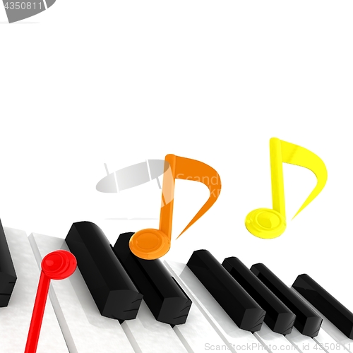 Image of music notes  background. 3D illustration