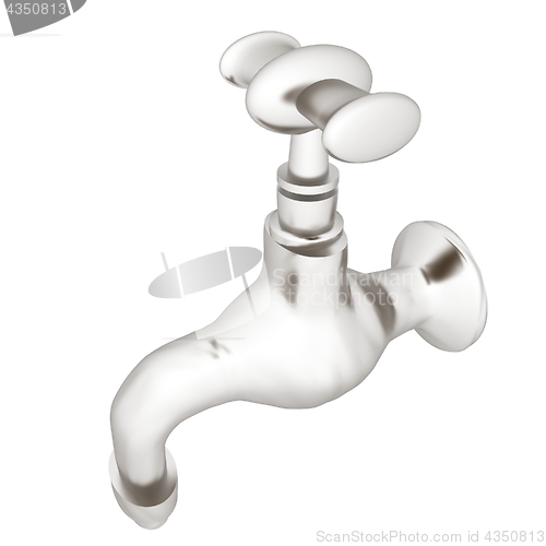 Image of Metal water tap. 3d illustration