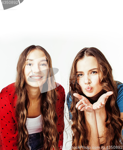 Image of best friends teenage girls together having fun, posing emotional