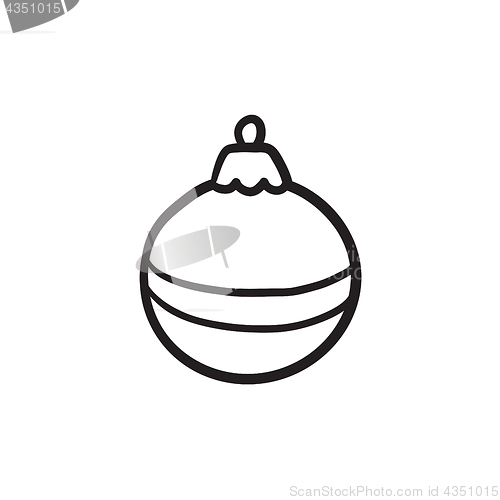 Image of Christmas-tree decoration sketch icon.