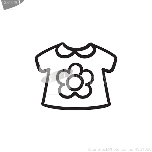 Image of Baby loose jacket sketch icon.