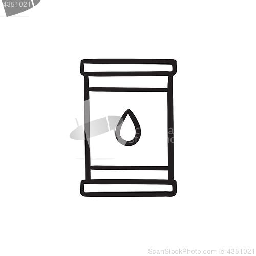 Image of Oil barrel sketch icon.