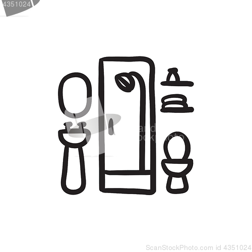 Image of Bathroom sketch icon.