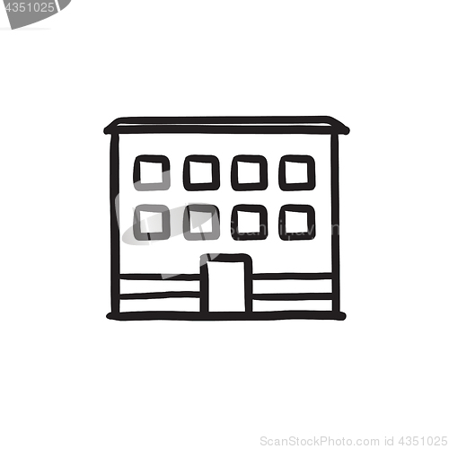 Image of Office building sketch icon.