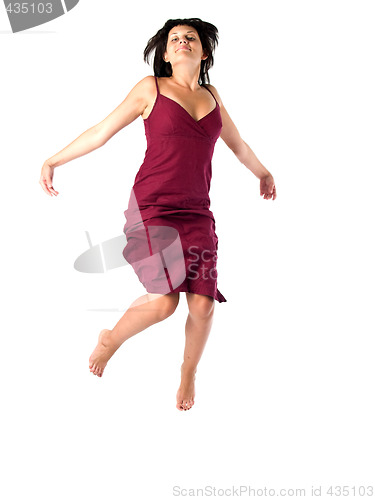 Image of beautiful girl jumping