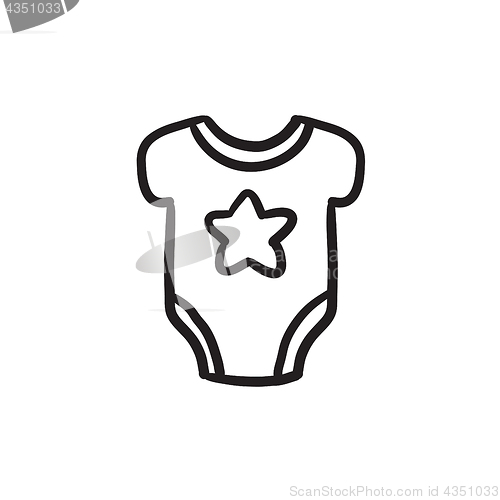 Image of Baby short-sleeve bodysuit sketch icon.