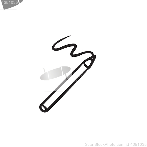Image of Cosmetic pencil and stroke sketch icon.