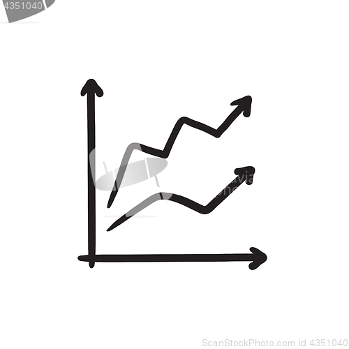 Image of Growth graph sketch icon.